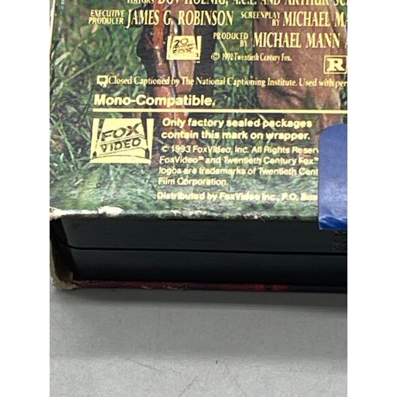 the last of the mohicans Daniel day Lewis VSH tape fox video rated R 1993 READ - Picture 2 of 5